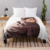 Cute Dylan O’Brien Napping Kawaii Bedding Chunky Cheap Pom Pom Woven Art Throw Blankets