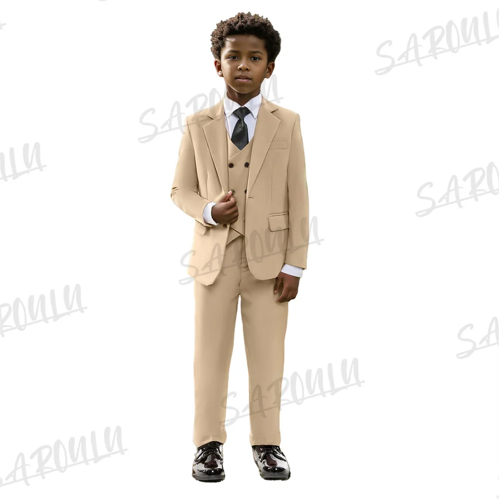 Детский Костюм Из 4 Предметов Цвета Шампанского Классический Высококачественный
