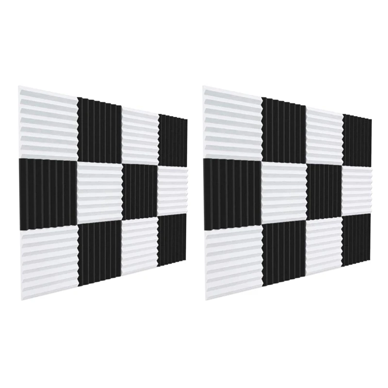 

24 Pcs Acoustic Foam Board,Sound Insulation Sound Wedges Sound Insulation Pad,For Studio Ceiling Game Room,2.5X30x30cm