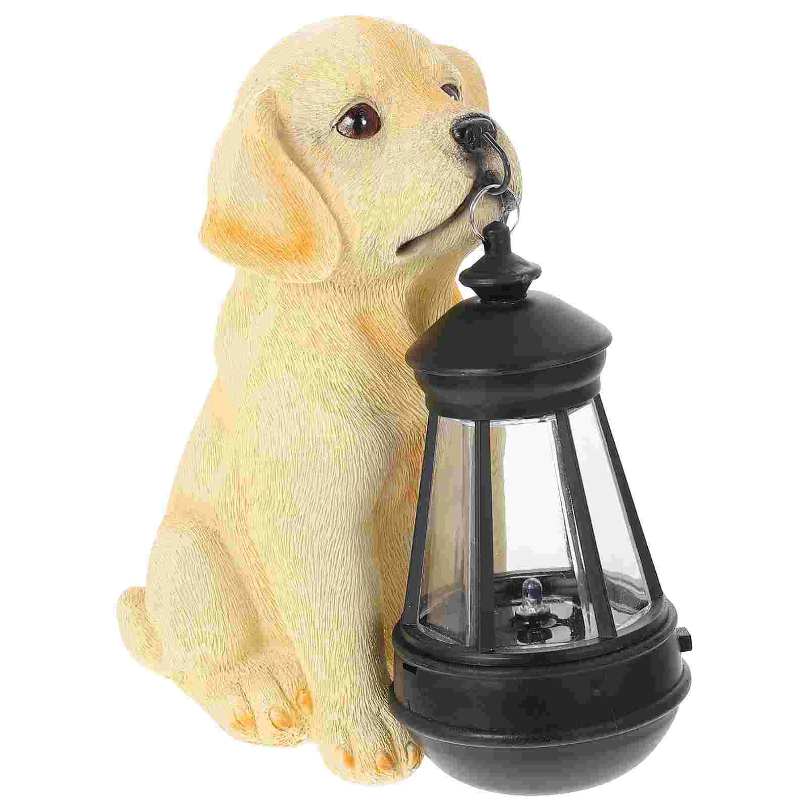 

1pc Lightweight Simulation Dog Decorative Landscaping Decor Durable Lamp Garden Lamp