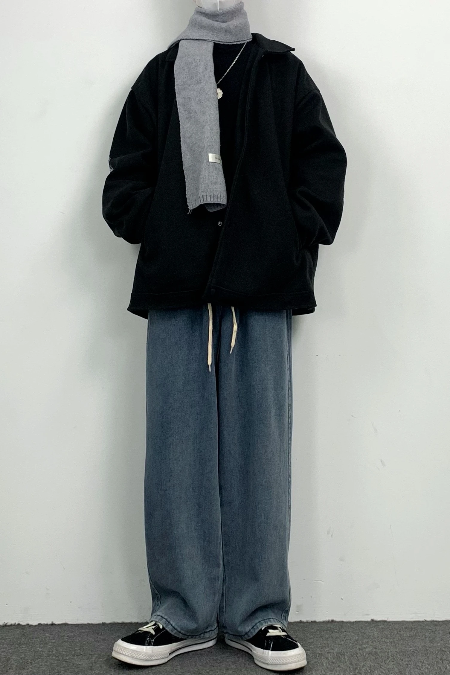 JEAN MAN Hip Hop Loose Straight Drawstring Casual Wide Leg Women Jeans High Street Jeans Men Loose Jeans Street Pants Y2k Pants