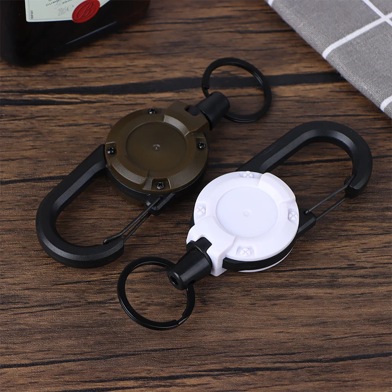 

1Pc 4.0*12.2cm Portable Anti-theft Metal Easy-to-pull Buckle Elastic Sporty Retractable Key Ring Anti Lost Key Ring Accessories