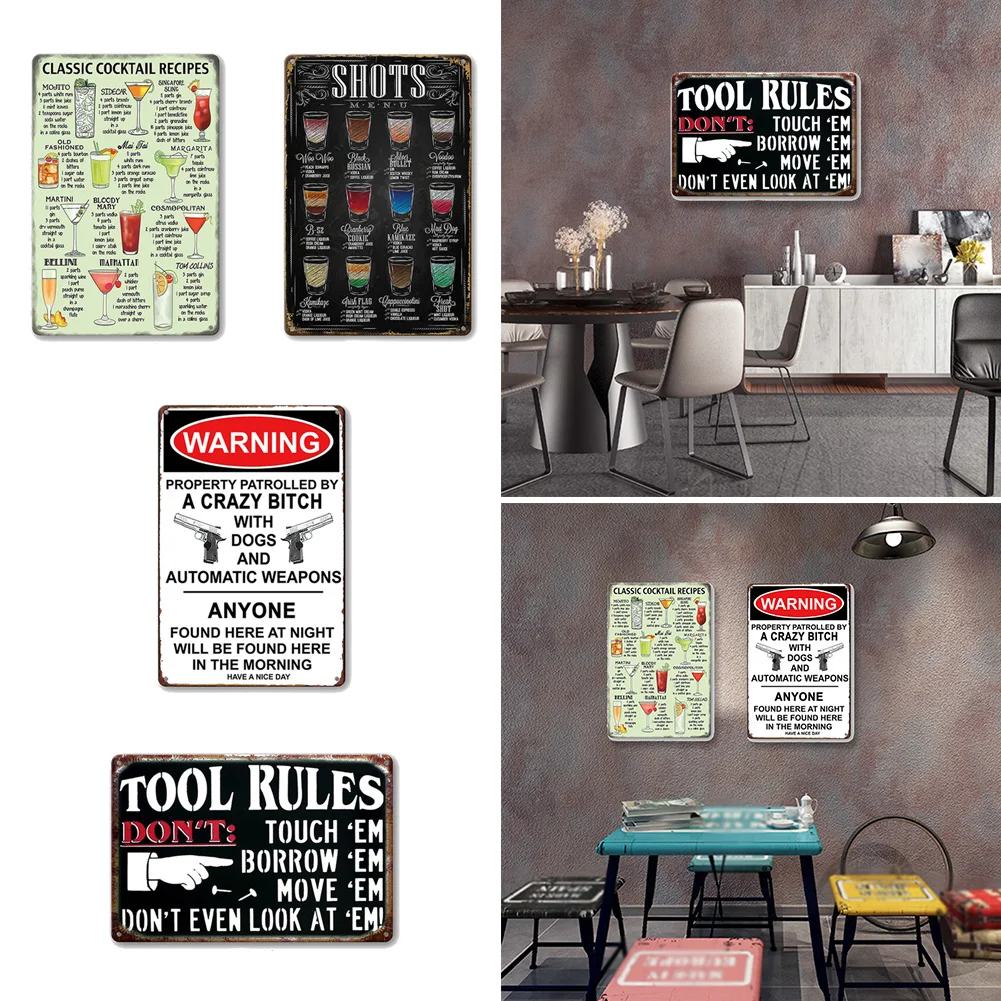 

Retro Cold Wine Beer Plaque Whiskey Metal Tin Signs Painting Poster Vintage Wall Art Sticker Pub Bar Home Casino Decor