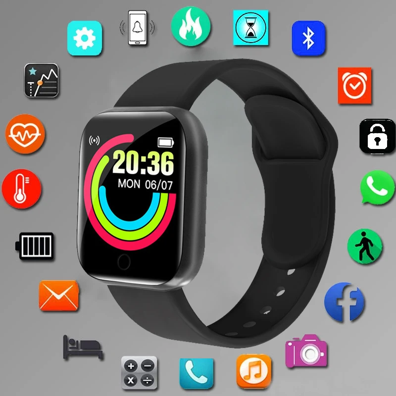 Детские Смарт-часы с Bluetooth, детский фитнес-трекер, цифровые часы, Смарт-часы для мужчин и женщин, пульсометр, детские часы