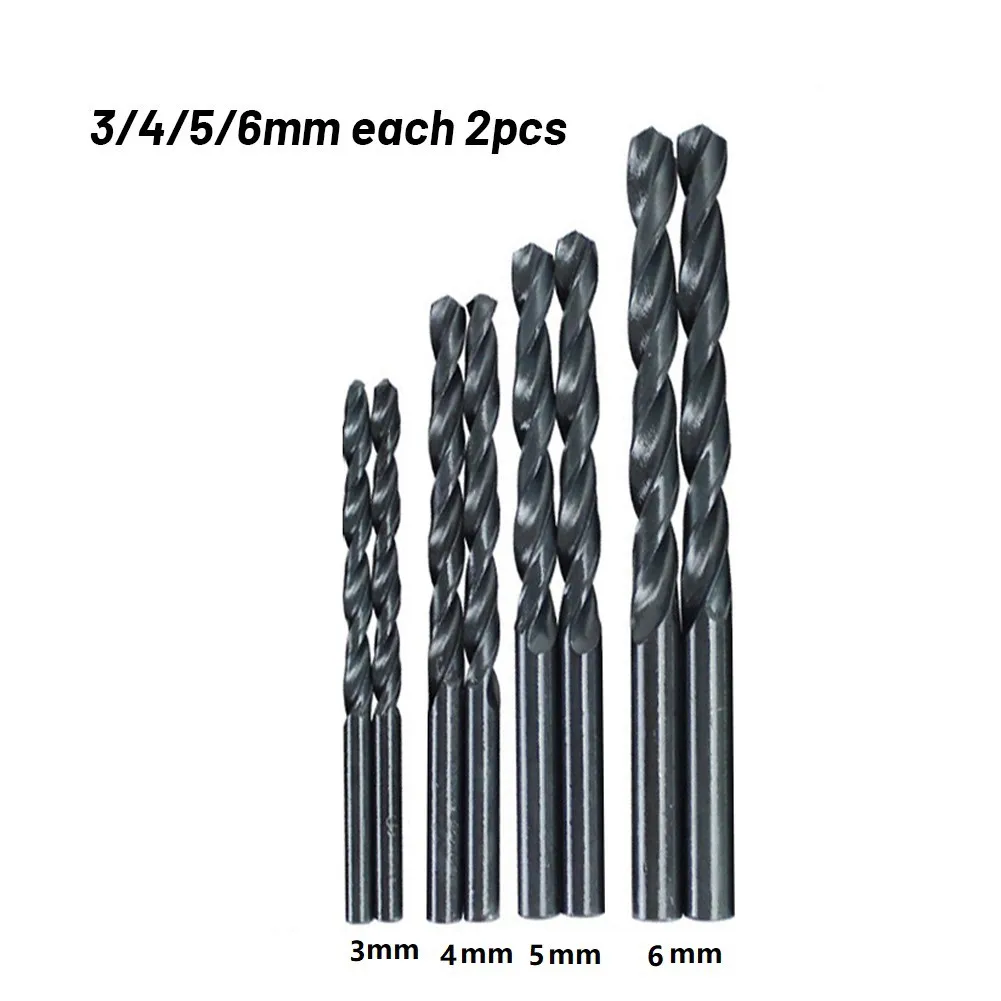

2Pcs 3/4/5/6mmHss Black Coated Wring Drill Bit Set Carbon Steel Material For Woodworking Twist Drills Bit DIY Wood Metal Drill B
