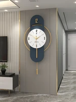creative nordic swing wall clock living room silent movement wall watches mdf material sofa background wall clock home decor