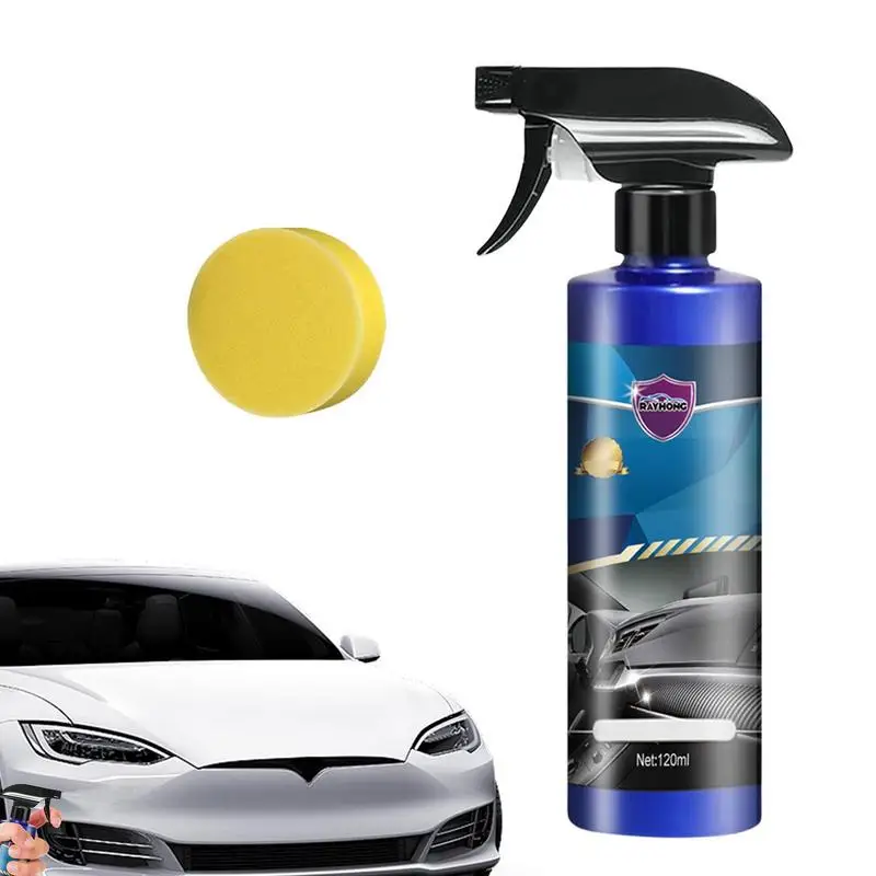 

Car Nano Repair Spray 120ml Waterless Ceramic Coating Nano Repair Spray Highly Hydrophobic Wax Quick Detailer With Sponge For
