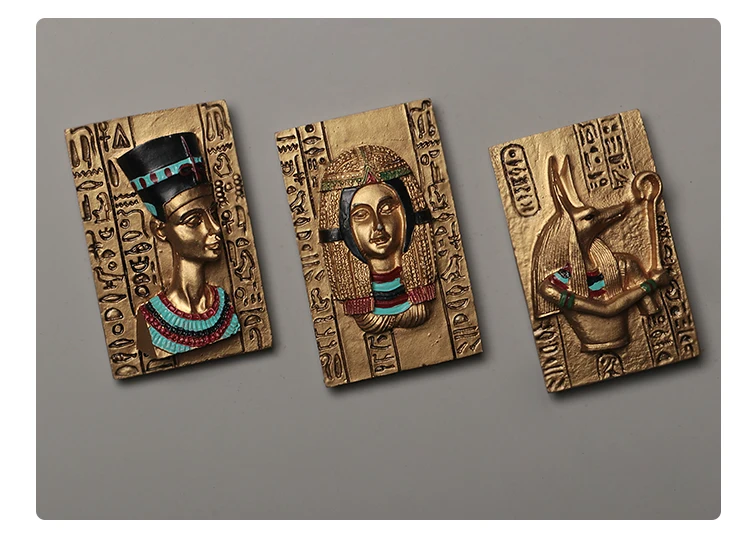 

small resin Egyptian myth refrigerator sticker 3pcs/set