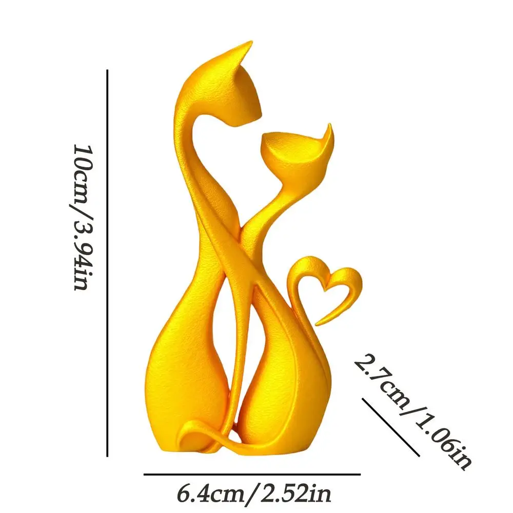 

Фигурка Кошки Золотисто-черного Цвета «Влюбленная», Ретро-стиль, С Элементами В Виде Сердца, Идеально Подходит Для Декора Ком...