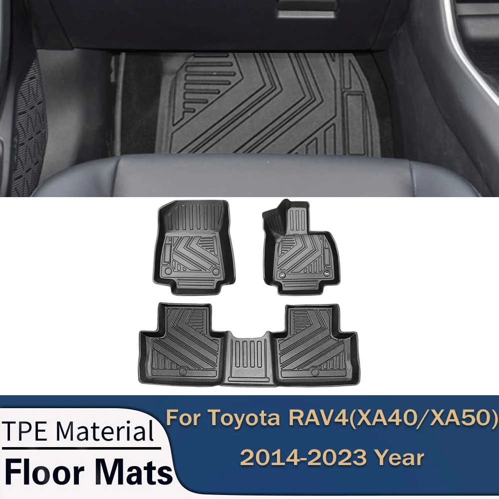 

Автомобильные коврики для Toyota RAV4 2014-2023 LHD RHD, коврики для пола в любую погоду, коврики без запаха, водонепроницаемые коврики для подноса, аксе...