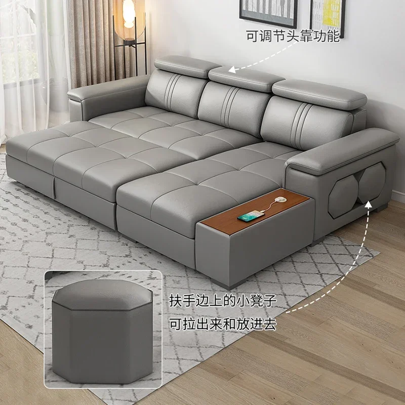 Кожаные раскладные диваны для гостиной роскошные дизайнерские