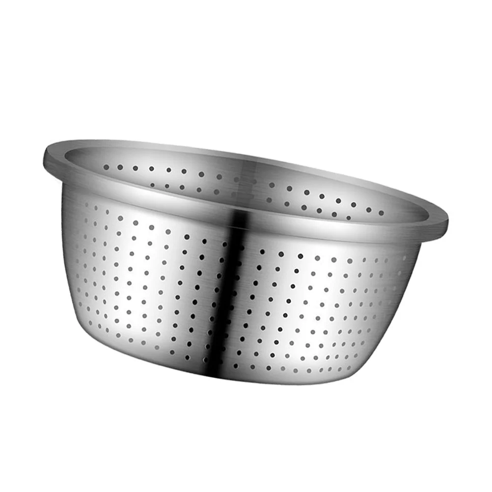 

Colander Bowl Steel Stainless Strainer Vegetable Fruit Drainer Rice Washing Drain Draining Kitchen Basin Mesh Cooking Basket