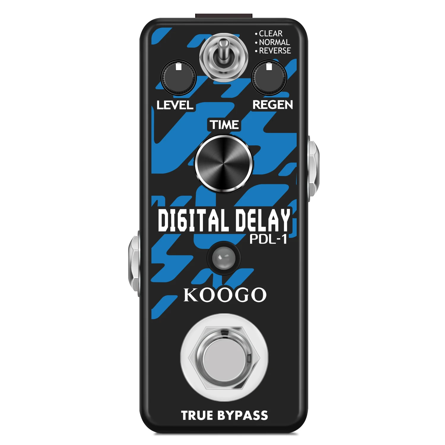Koogo LEF-3803 Digital Delay Echo Effect Pedal for Guitar Bass with 3 Modes Clear Normal Reverse