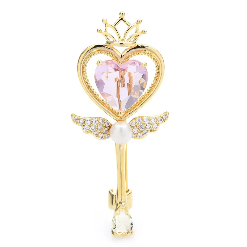 

Wuli&baby Crystal Crown Magic Wand Brooches For Women Unisex Party Casual Brooch Pin Gifts
