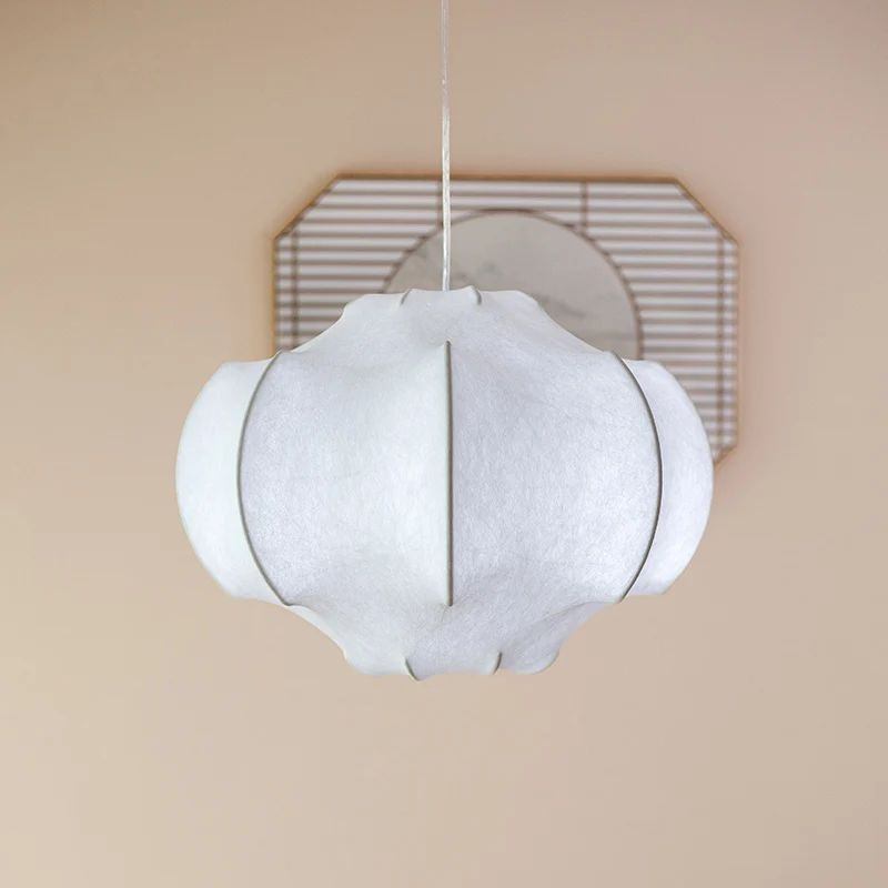 Шелковый подвесной светильник в японском стиле ваби-саби гостиная спальня