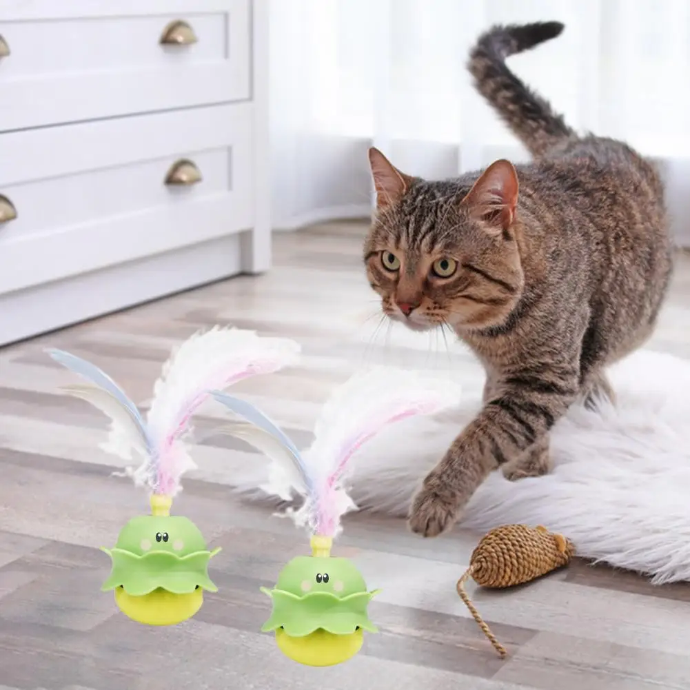 

Cat Toy with Led Light Engaging Cat Teaser Toy Led Light Feather Toy Usb Rechargeable Pet Supply for Endless Fun Exercise Glow