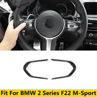 2 pcs steering wheel button decoration cover trim for bmw 2 series f22 m sport abs matte carbon fiber interior accessories