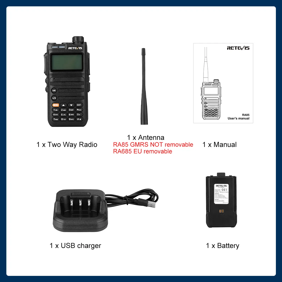 Retevis RA685 рация UHF VHF радиостанция для охоты на PTT радиоприёмник профессиональная