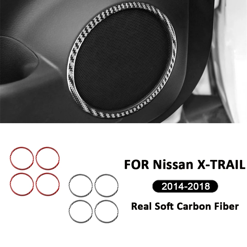 4 шт. декоративные наклейки для автомобильного динамика из углеродного волокна