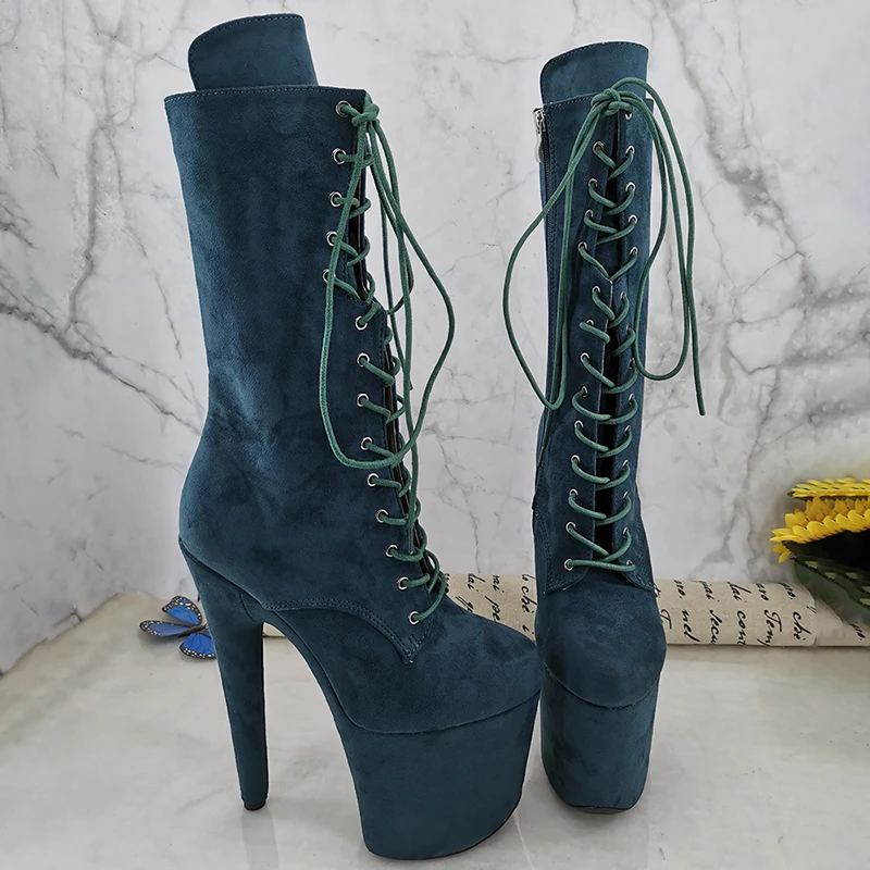 Leecabe 20CM/8Inch   suede  upper  fashion  High Heels Pole Dance boot