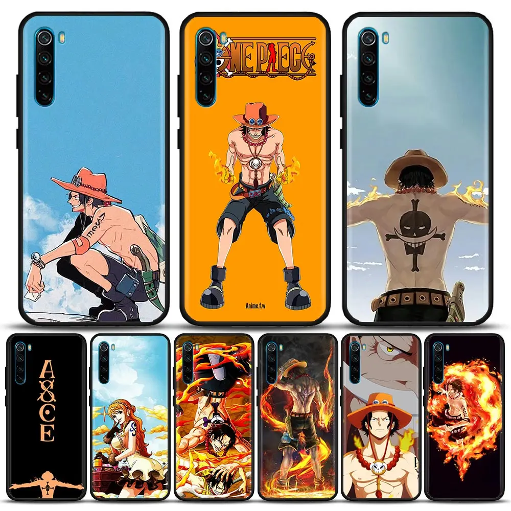 

Botcas D. Ace One Piece Anime Phone Case for Redmi 6 6A 7 7A 8 8A 9 9A 9C 9T 10 10C K40 K40S K50 Pro Plus Soft Silicone Case