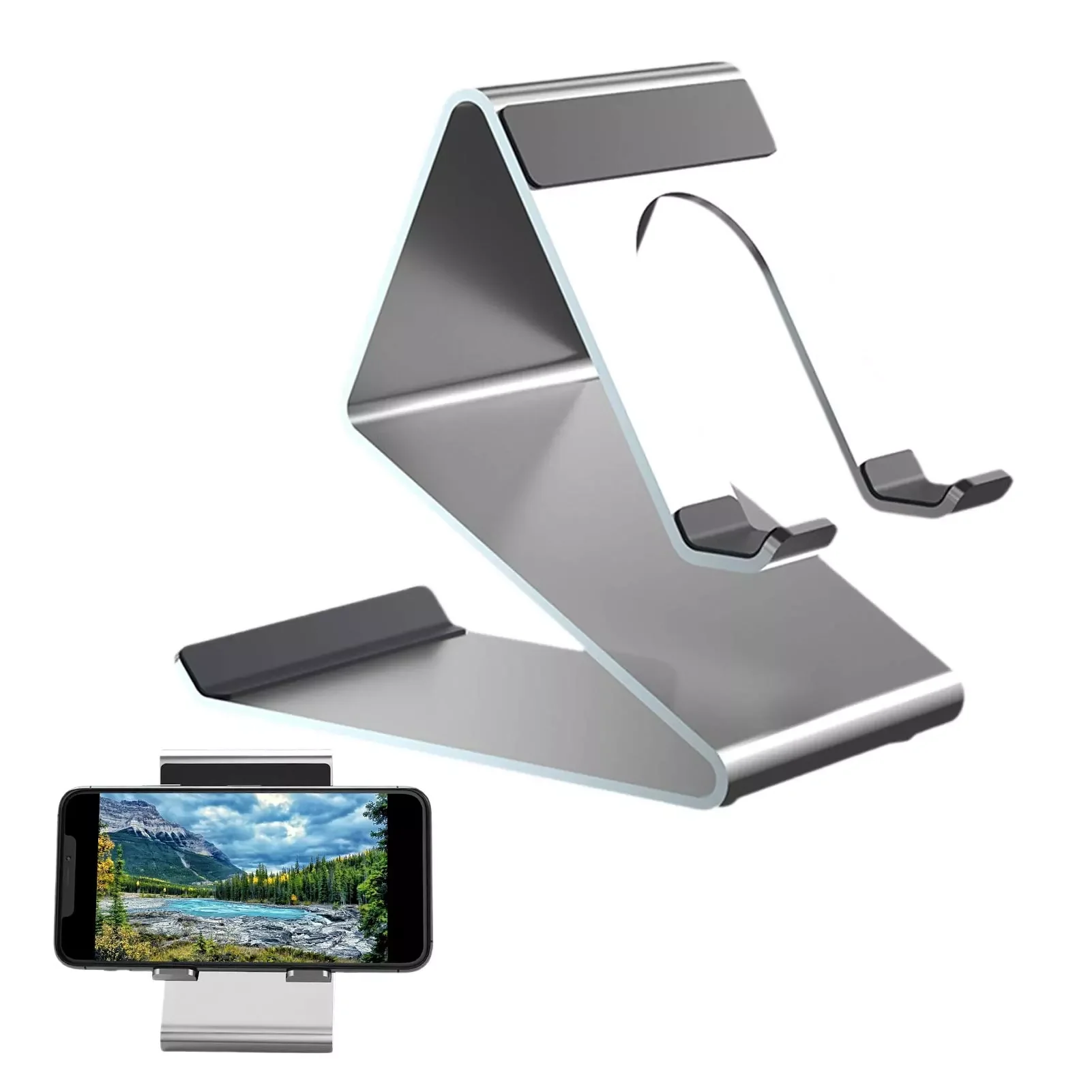 

Aluminum Alloy Ultra Slim Cell Holder For Desk Bracket Multifunctional Desktop Live
