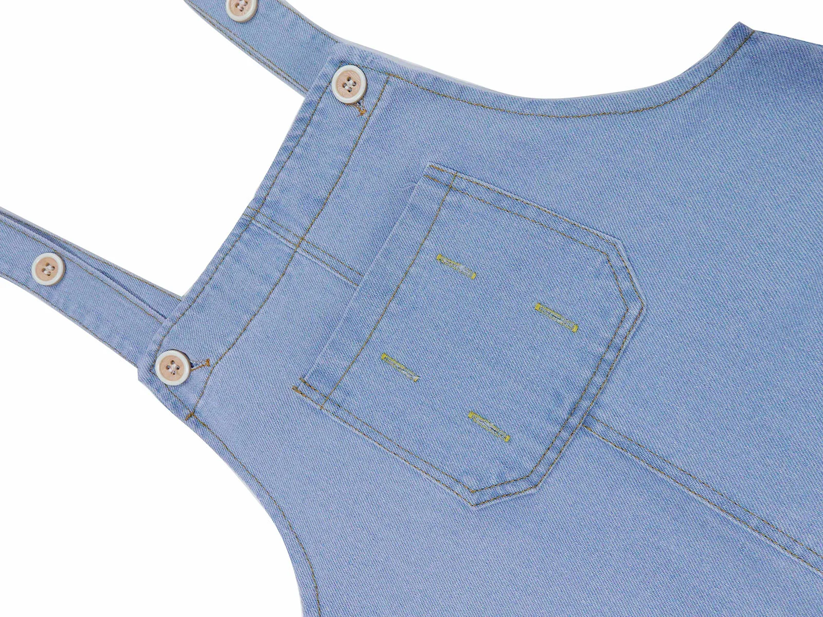 Джинсовый комбинезон KIDSCOOL для девочек летний цветной с милым медведем простой