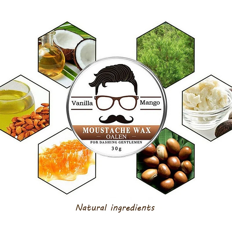 Lanthome Мужской воск для бороды Привлекательные усы Усы Питательный уход за бородой