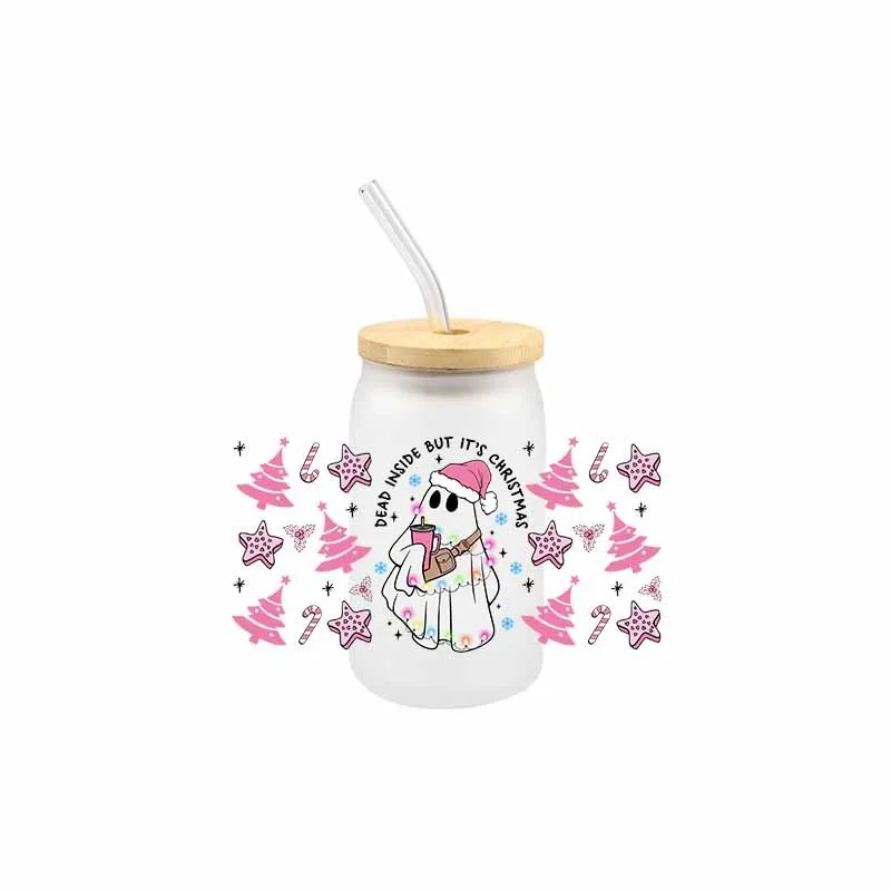 Рождественская 3D наклейка-наклейка для переноса УФ-лампы 16 унций