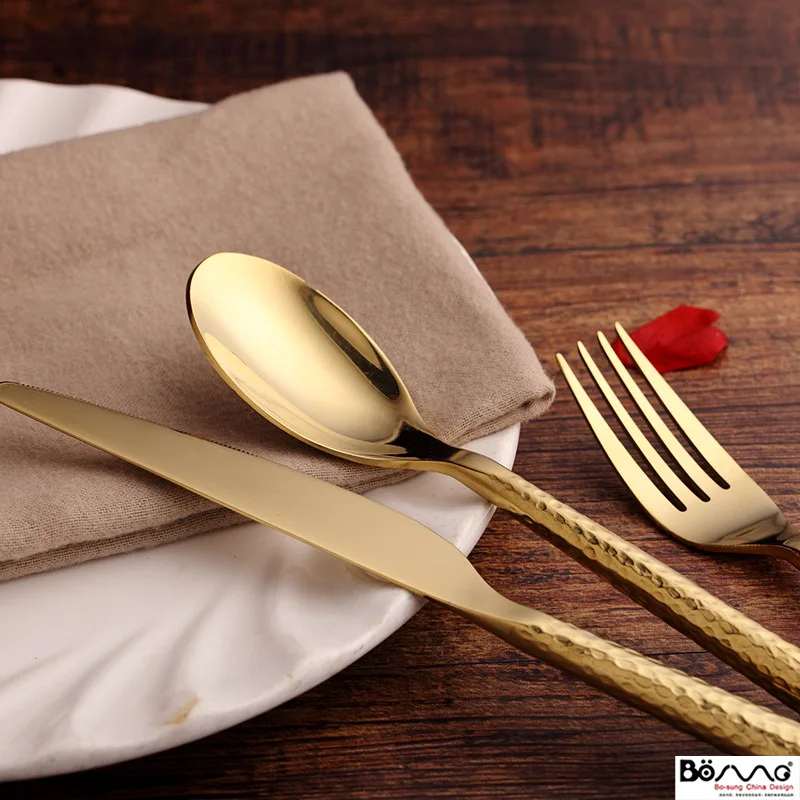 

Gold Cutlery Set Knife Spoon And Fork Set Cookware Set Stainless Steel Cutlery Luxury Dinnerware Couverts De Table Kitchenware