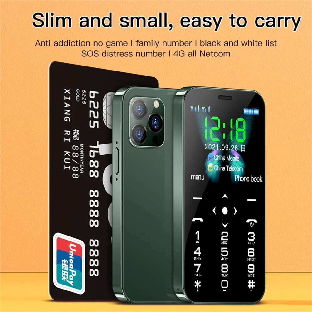 SOYES D13 4G LTE Mini Mobile Phone 1.77 Inch Touch Keypad Cellphone 900mAh Dual SIM Type-C SOS Small Phone