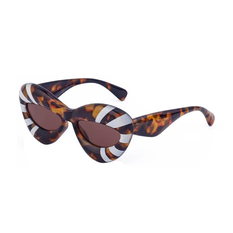 

New ladies luxury brand designer women's sunglasses retro glasses sunglasses fashion men's striped cat eye UV400 Oakleys