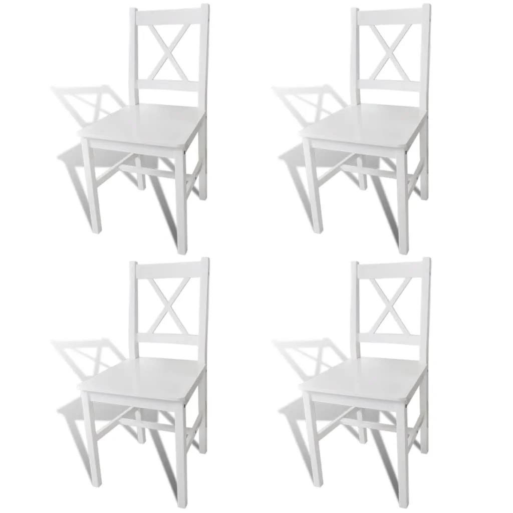 

Kitchen White Dining Chairs Set of 4 for Dining Room Home Decor Pinewood