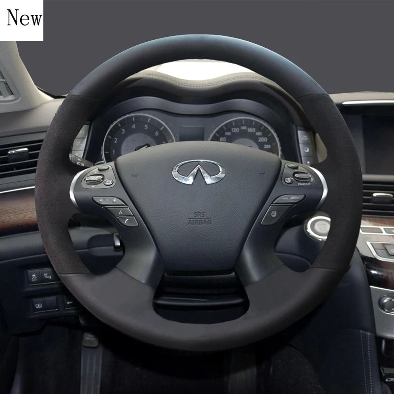 

For Infiniti Q50L QX50 Q70 QX60 Qx70 Q30 Customized Non-slip Suede Leather Car Steering Wheel Cover Auto Parts Car Accessories