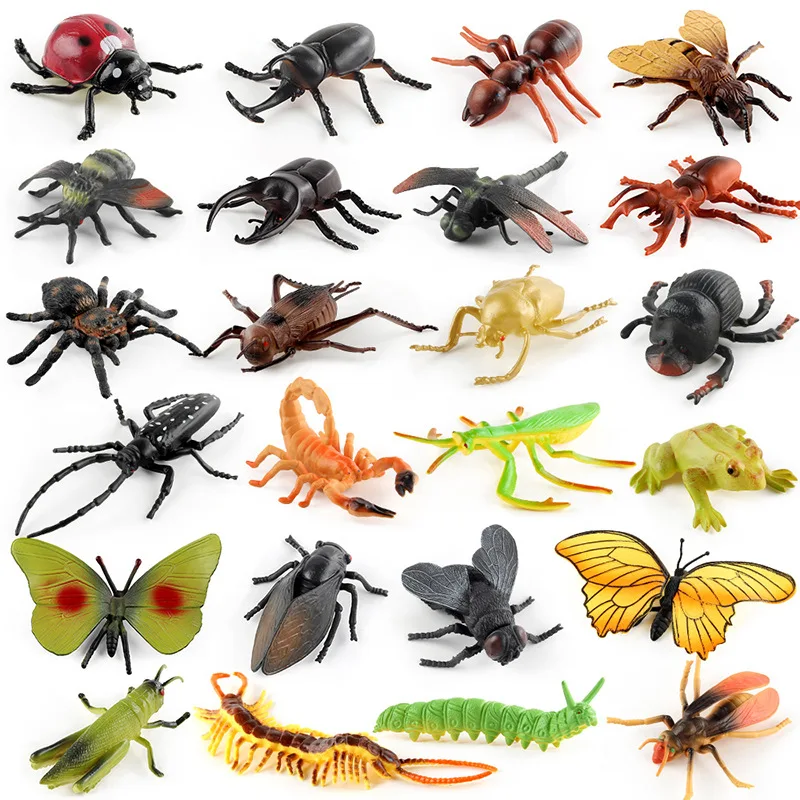

Teaching Aids Animal Model Set preschool cognitive Toys Butterfly Ladybug Insect Forest Animal Model Toys Plastic Bugs Cockroach
