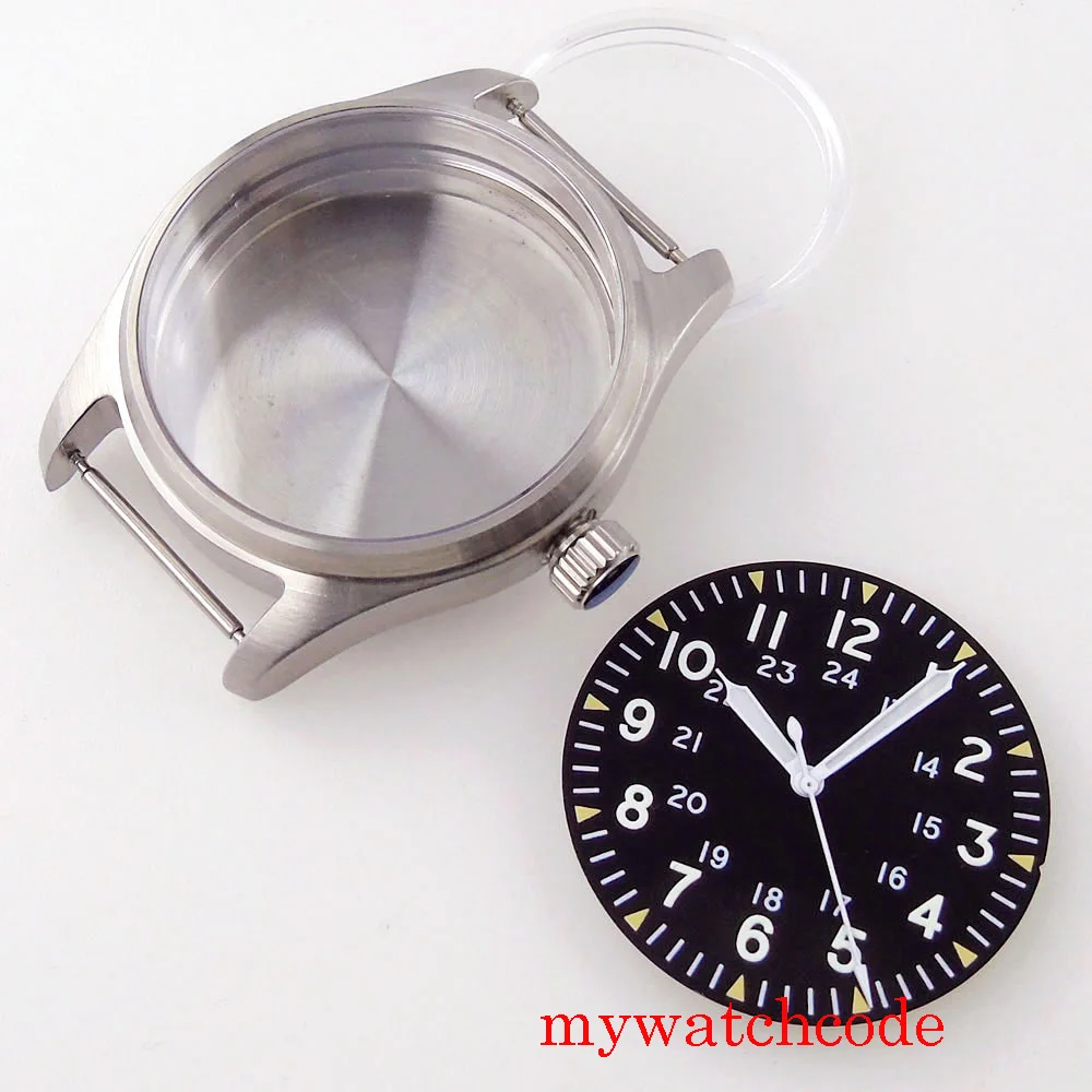 39mm Stainless Steel Brushed Watch Case 200M Waterproof Sapphire Crystal 33.6mm Sterile Luminous Dial Fit NH35A NH36A ETA 2824