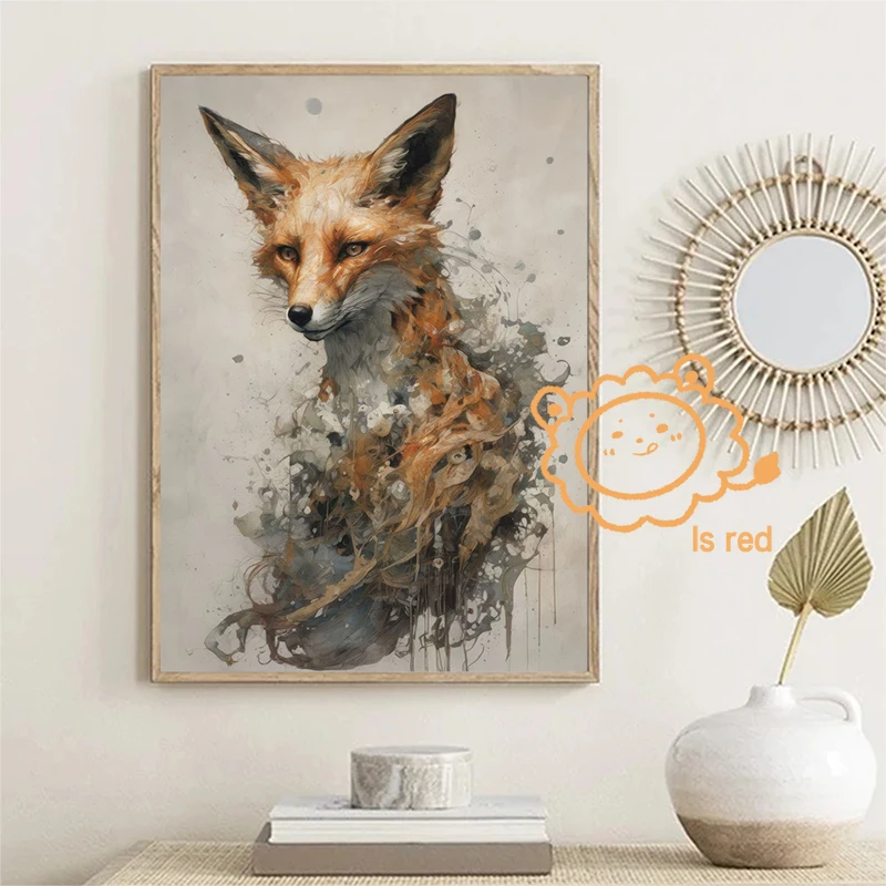 Современный стиль солдатская красная лиса художественный принт на холсте