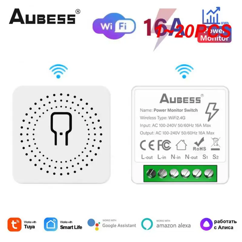 

Умный мини-выключатель Tuya с Wi-Fi, 16 А, 1-20 шт.