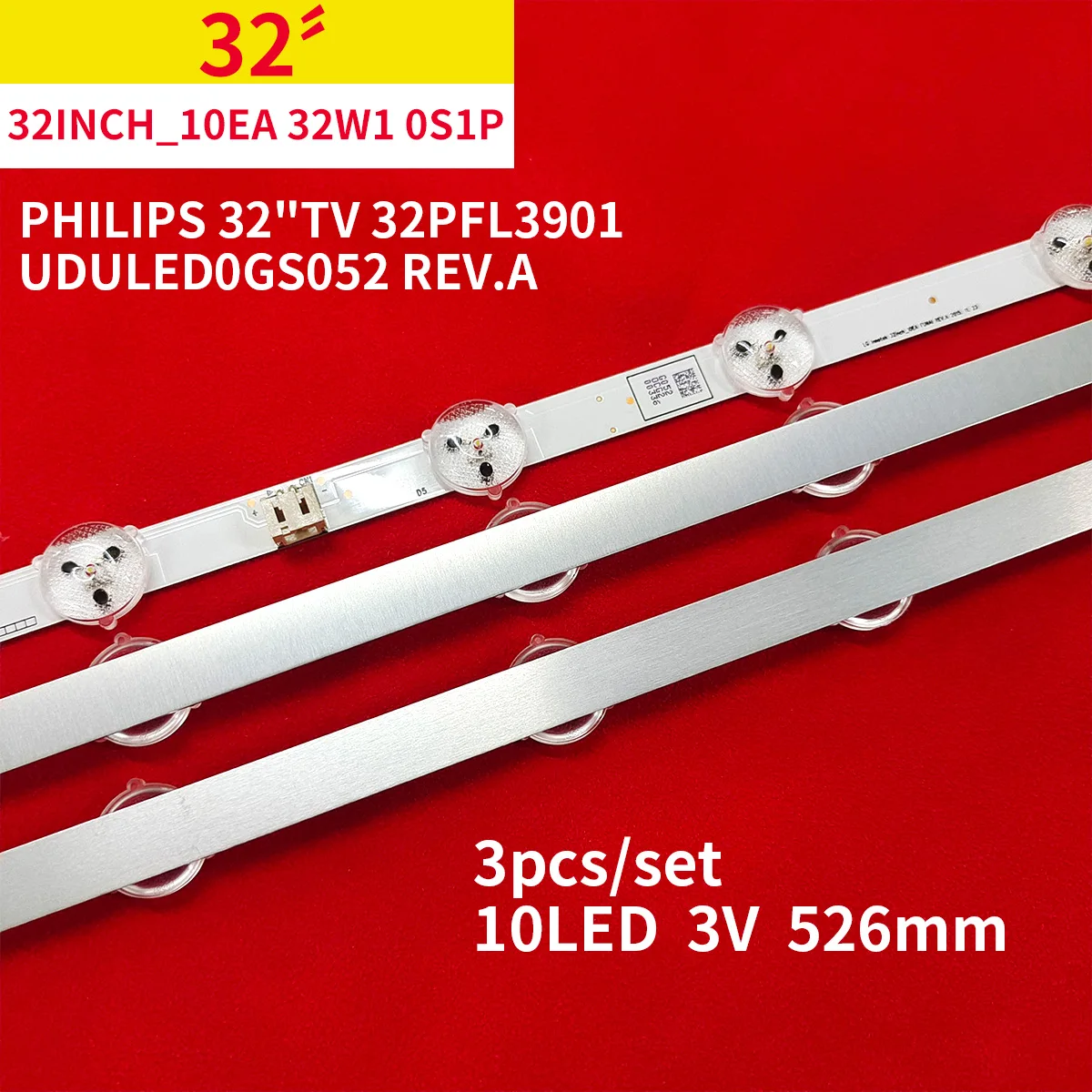 526mm LED Backlight strip 10 Lamp for Philips 32"TV 32PFL390