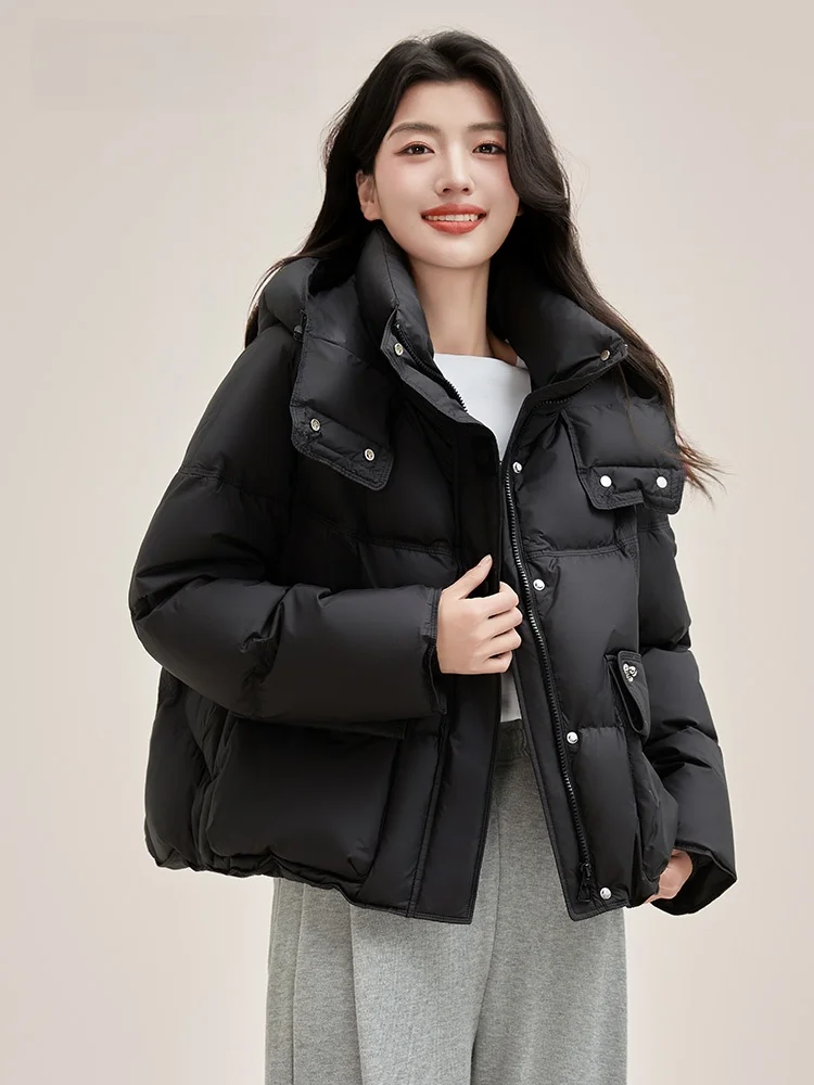 Короткий пуховик Duck женская зима 2024 новое консервативное утолщенное