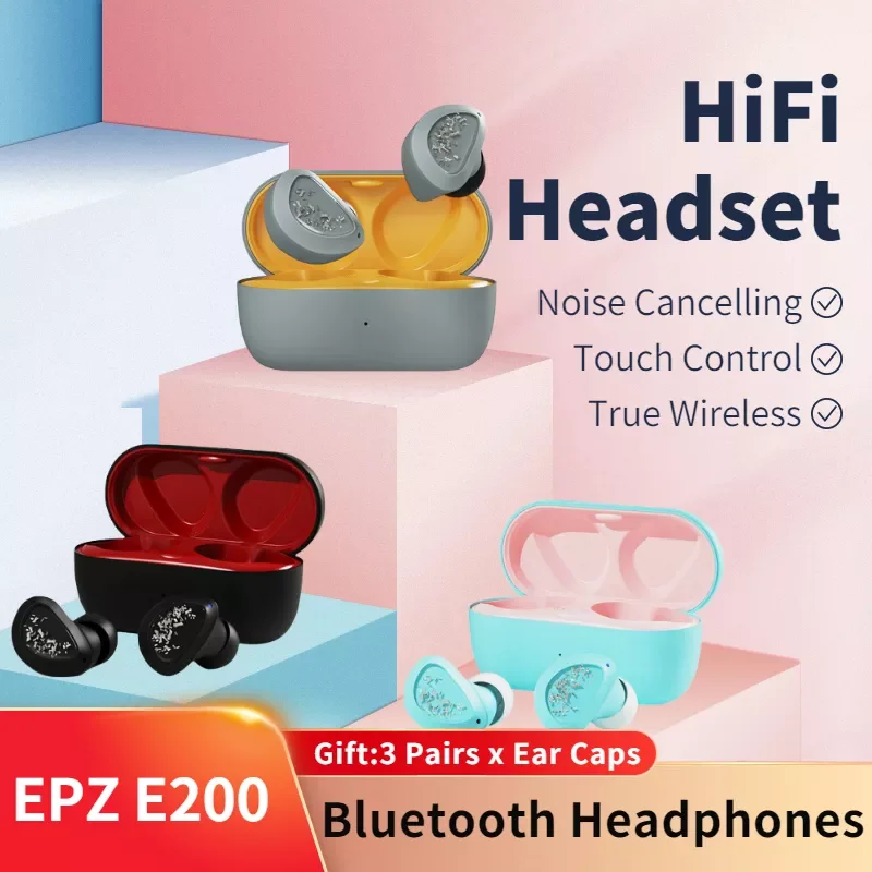 

EPZ E200 настоящие беспроводные наушники HiFi стерео Bluetooth наушники с сенсорным управлением шумоподавление Спортивная игровая гарнитура наушни...