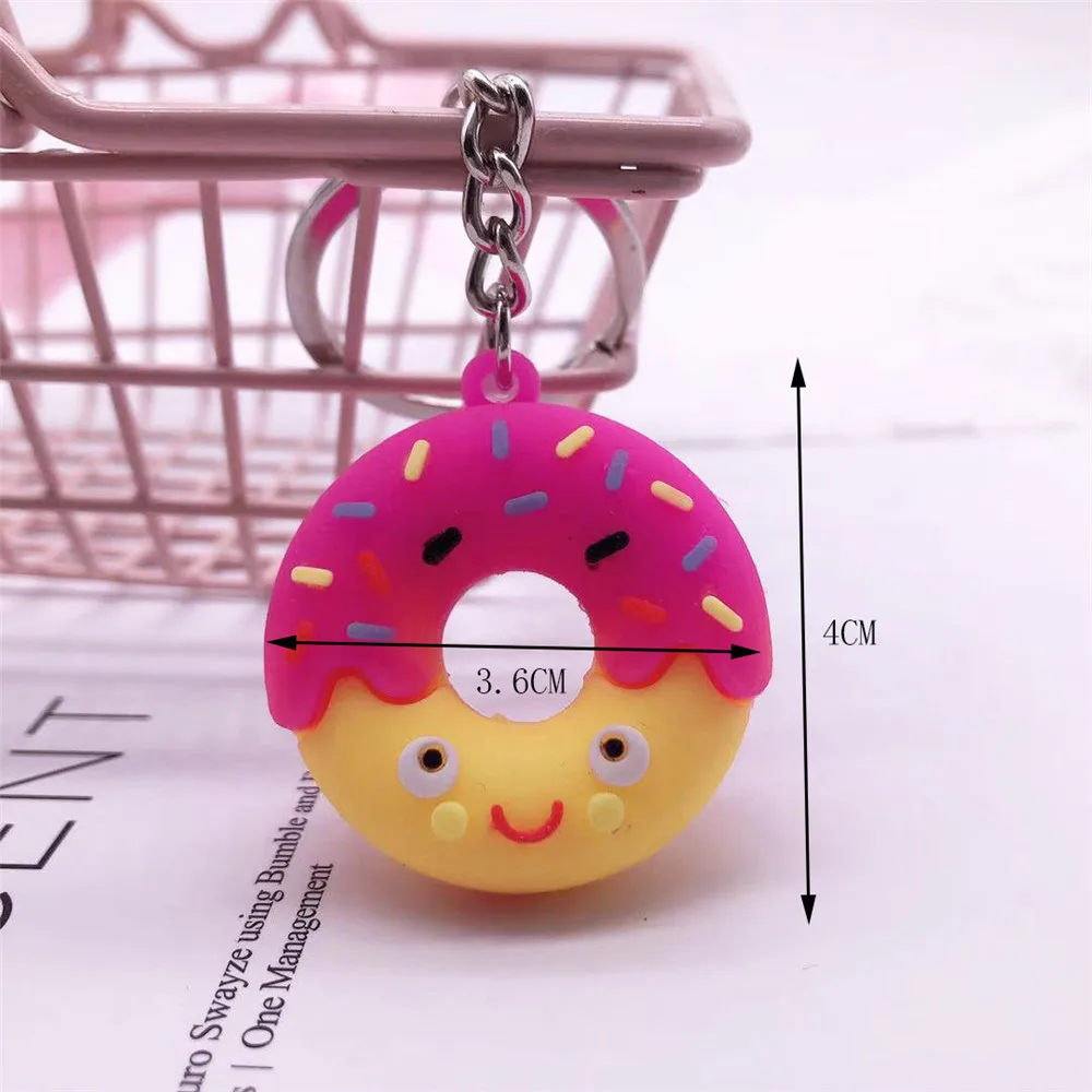 Брелок для ключей с изображением пончика из мультфильма детский школьный брелок