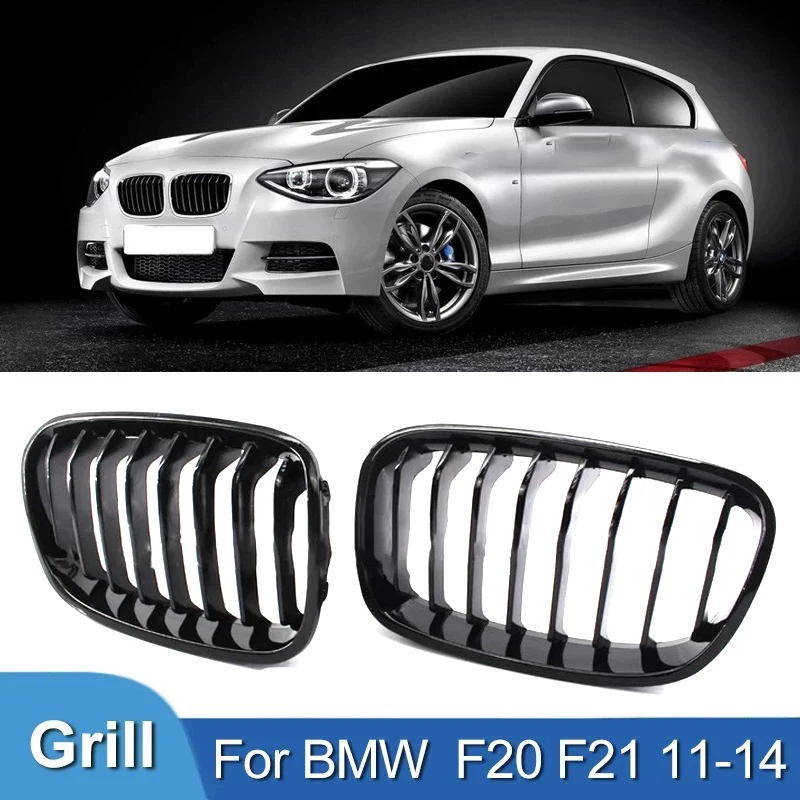 Решетка Автомобильная Pulleco для BMW 1 серии F20 F21 116i 118i глянцевая черная 2011-2014