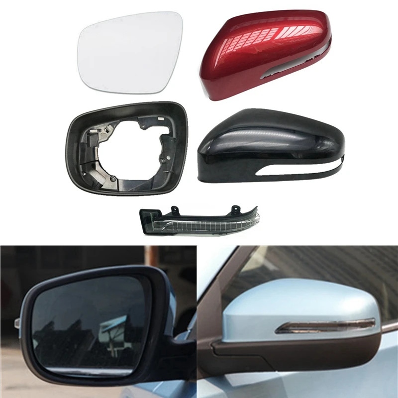 

Car Rearview Mirror Cover Cap Side Wing Shell Housing Frame Glass Lens Turn Signal Light For Chery Tiggo 5X 8 7