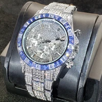 new deep blue mens watches luxury brand japan movement iced out male clock diamond sports waterproof watch jewelry for man gift