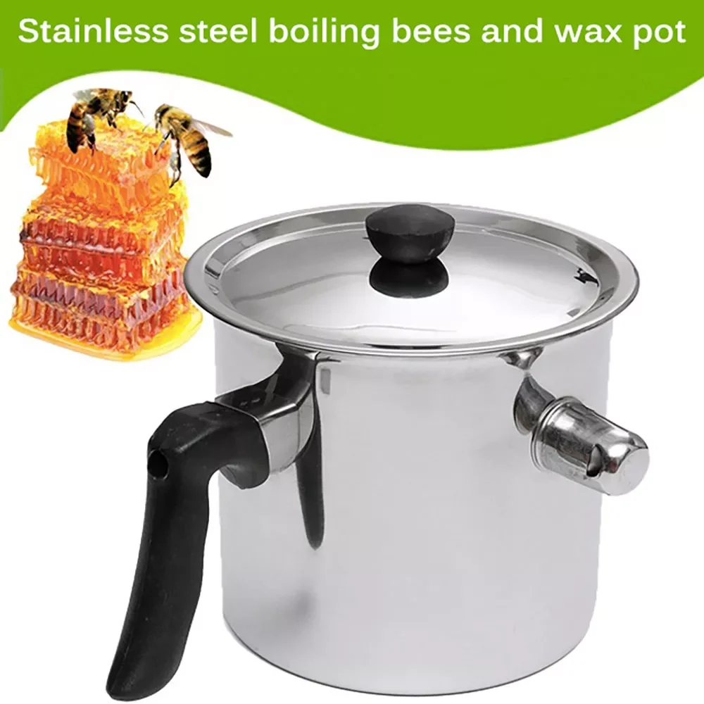 

Home Wax Pot with 1.5L Stainless steel 304 Wax melter pot wax Pot Non-stick Pan Boiled Beekeeping Tools for DIY Decor Making