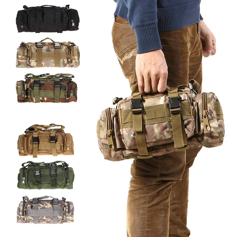 전술 남자 허리 팩, 나일론 하이킹 물병 전화 파우치 야외 스포츠 새로운 육군 군사 사냥 등산 캠핑 벨트 가방
