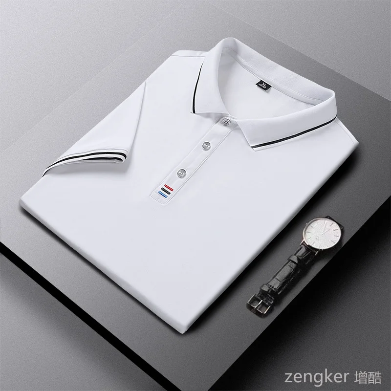 Рубашка-поло мужская с коротким рукавом удобная блуза из вискозы однотонная