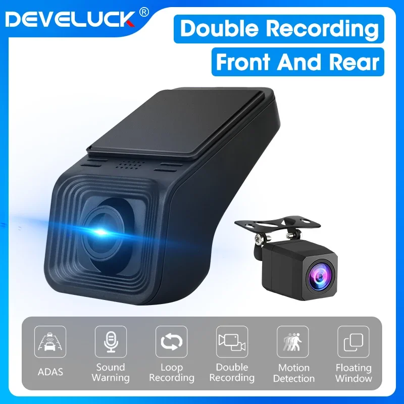 

Full HD 170° Wide Angle Dash Cam for Android Multimedia Double Recording Front And Rear Camera ADAS Car DVR USB TF Card 32G 64G