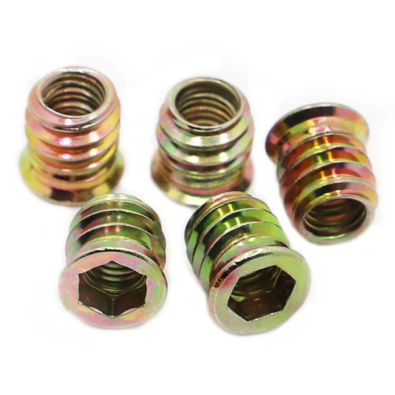 

10 шт. из углеродистой стали с потайной головкой с шестигранной головкой, резьбовая вставка, гайки, крепежный соединитель для деревянной мебели M6 M8 M10